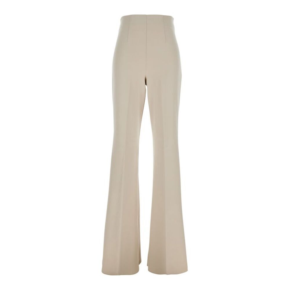 Sportmax Women 'Lea' Beige Flared Pants In Tech Fabric Stretch Woman